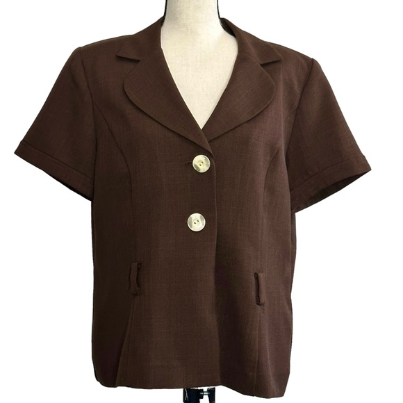3/$10 Studio I Blazer 14 Brown Jacket - Picture 2 of 7